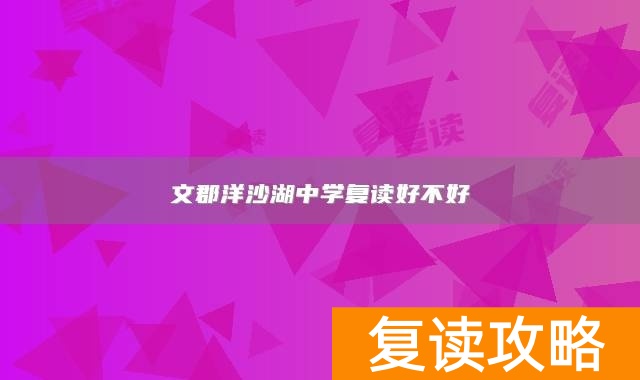 文郡洋沙湖中学复读好不好